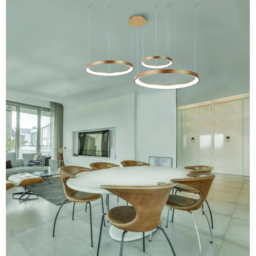 Azzardo AZ5023 - Led Dimmable κρεμαστό φωτιστικό οροφής AGNES LED/60W/230V διάμετρος 78 cm χρυσαφί