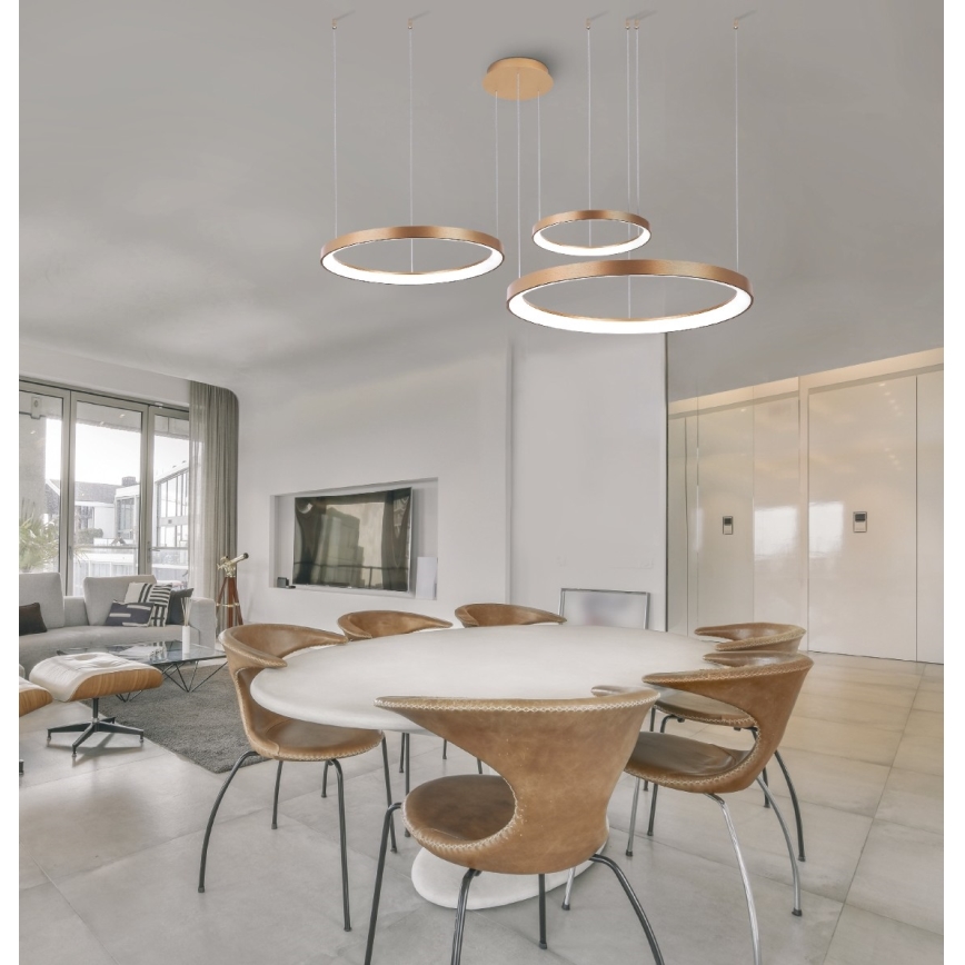 Azzardo AZ5026 - Led Dimmable κρεμαστό φωτιστικό οροφής AGNES LED/120W/230V χρυσαφί