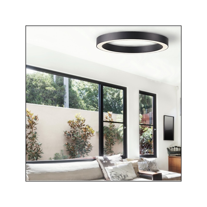Azzardo AZ5041 - LED Dimmable φωτιστικό οροφής MARCO LED/100W/230V μαύρο + τηλεχειριστήριο