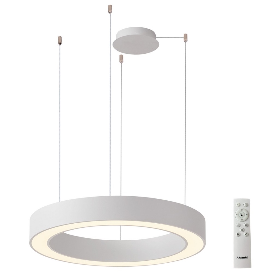 Azzardo AZ5043 - Led Dimmable κρεμαστό φωτιστικό οροφής MARCO LED/50W/230V λευκό + τηλεχειριστήριο