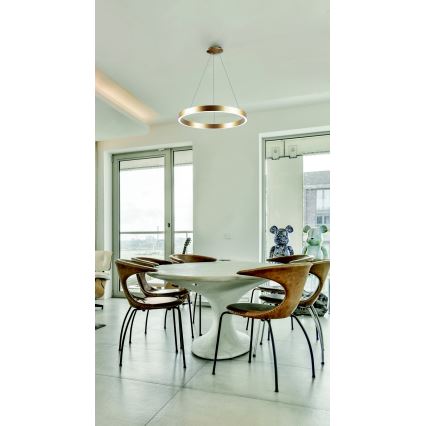 Azzardo AZ5045 - Led Dimmable κρεμαστό φωτιστικό οροφής MARCO LED/50W/230V χρυσαφί + τηλεχειριστήριο