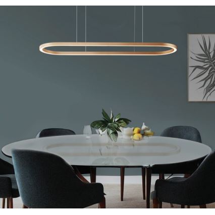 Azzardo AZ5056 - Led Dimmable κρεμαστό φωτιστικό οροφής ELENA LED/50W/230V 120 cm χρυσαφί