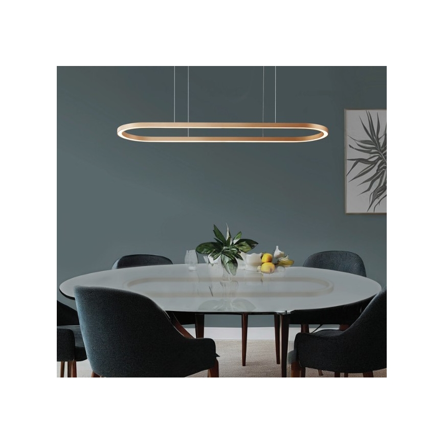 Azzardo AZ5056 - Led Dimmable κρεμαστό φωτιστικό οροφής ELENA LED/50W/230V 120 cm χρυσαφί