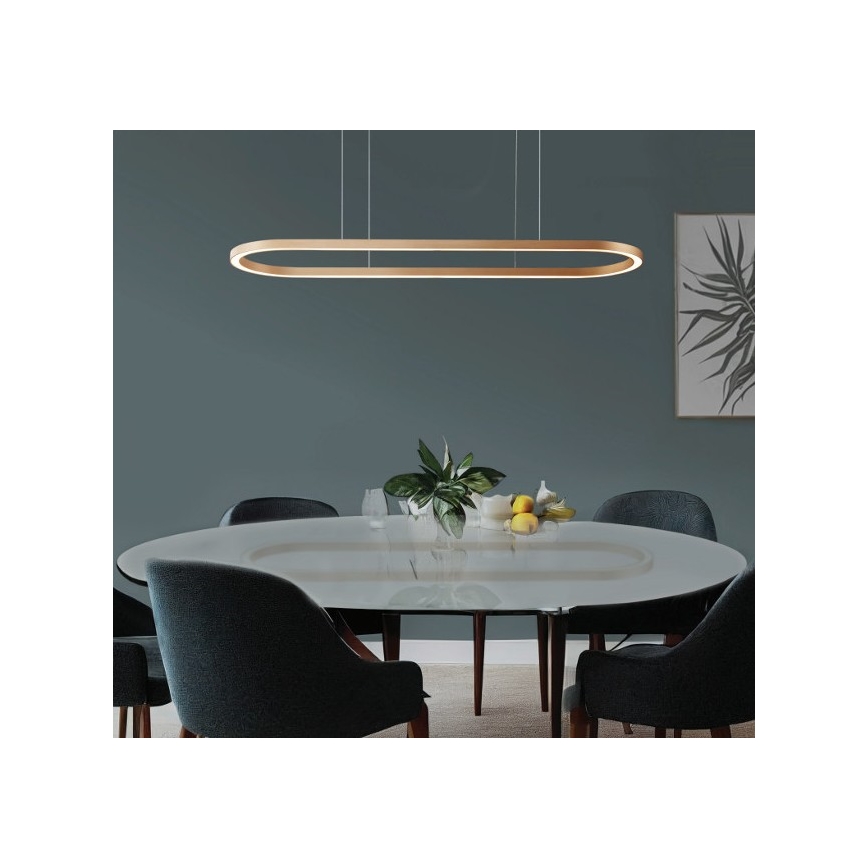 Azzardo AZ5058 - Led Dimmable κρεμαστό φωτιστικό οροφής ELENA LED/60W/230V 150 cm χρυσαφί