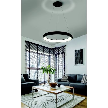 Azzardo AZ5060 - Led Dimmable κρεμαστό φωτιστικό οροφής ANTONIO LED/32W/230V μαύρο + τηλεχειριστήριο