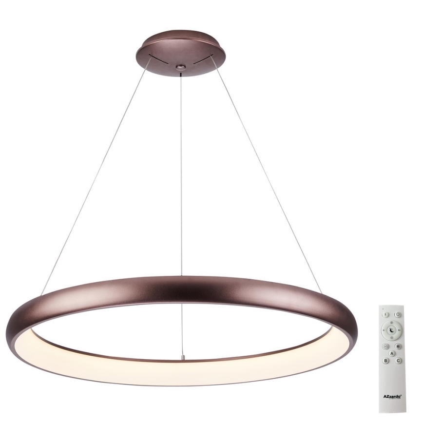 Azzardo AZ5062 - Led Dimmable κρεμαστό φωτιστικό οροφής ANTONIO LED/50W/230V καφέ + τηλεχειριστήριο