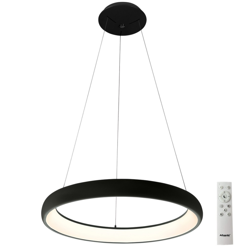 Azzardo AZ5063 - Led Dimmable κρεμαστό φωτιστικό οροφής ANTONIO LED/50W/230V μαύρο + τηλεχειριστήριο