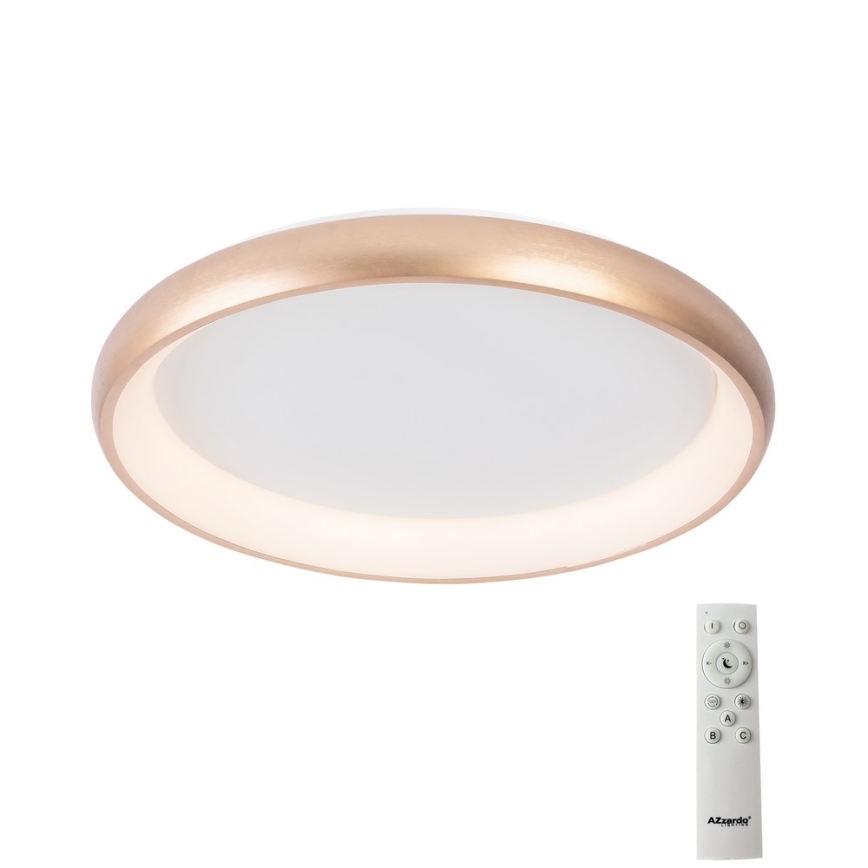 Azzardo AZ5073 - LED Dimmable φωτιστικό οροφής ANTONIO LED/50W/230V χρυσαφί + τηλεχειριστήριο