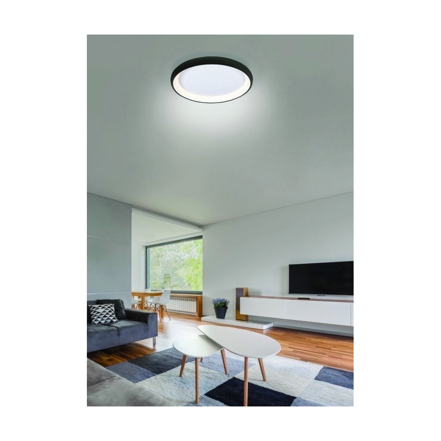 Azzardo AZ5075 -LED Dimmable φωτιστικό οροφής ANTONIO LED/80W/230V μαύρο + τηλεχειριστήριο
