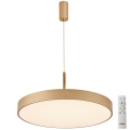 Azzardo AZ5092 - Led Dimmable κρεμαστό φωτιστικό οροφής MARCELLO LED/60W/230V χρυσαφί + τηλεχειριστήριο