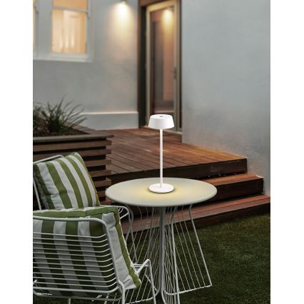 Azzardo AZ5334 - Εξωτερικό επαναφορτιζόμενο LED φωτιστικό με ρύθμιση φωτεινότητας GILBERTO LED/2W/5V IP54 λευκό