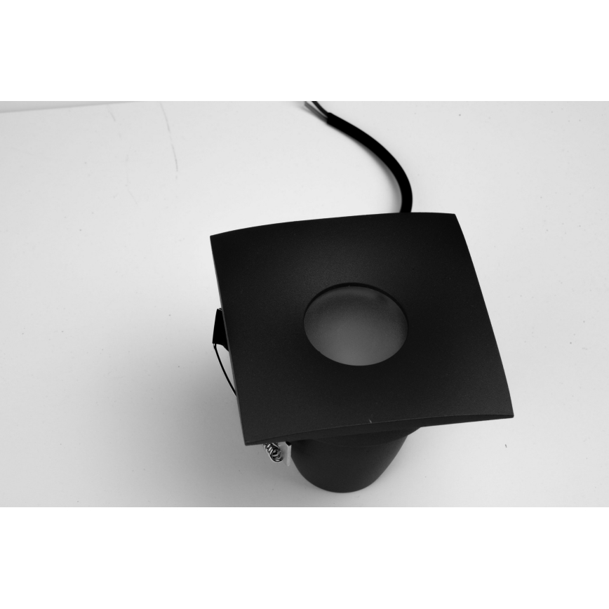 Azzardo AZ5392 - Χωνευτό φωτιστικό μπάνιου ROMOLO 1xGU10/50W/230V IP65 μαύρο