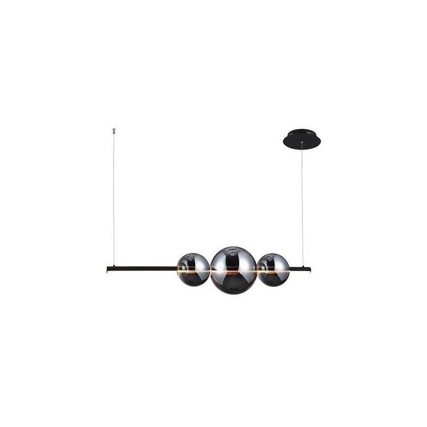 Azzardo - Ανταλλακτικό γυαλί για κρεμαστά φωτιστικά οροφής SANDRA μαύρο/χρώμιο - μεγάλο διάμετρος 22 cm