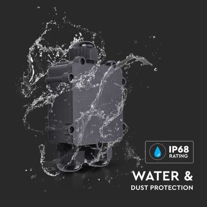 Αδιάβροχο κουτί διακλάδωσης IP68 μαύρο