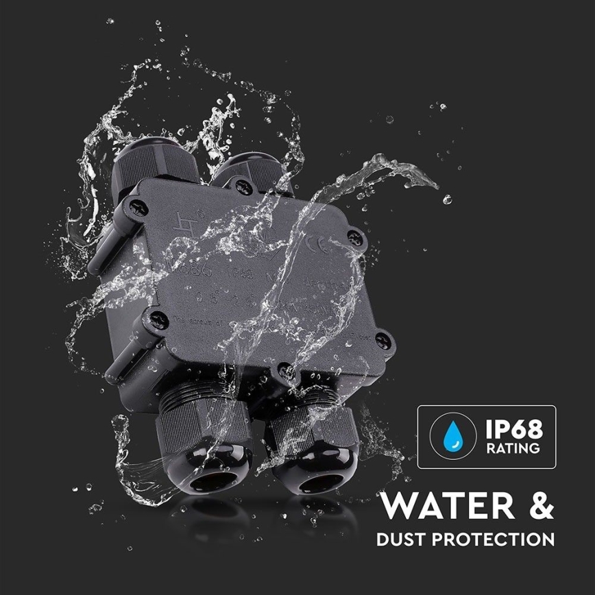 Αδιάβροχο κουτί διακλάδωσης IP68 μαύρο