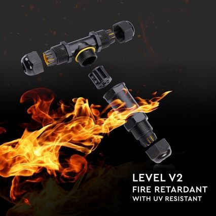 Αδιάβροχος συνδετικός σύνδεσμος IP68 μαύρος