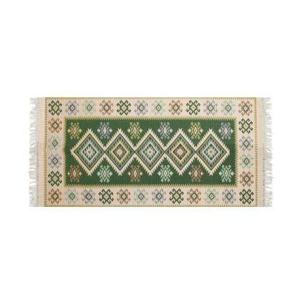 Αμφίπλευρο ανατολίτικο χαλί KILIM 80x150 cm πράσινο/μπεζ