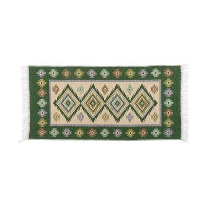Αμφίπλευρο ανατολίτικο χαλί KILIM 80x150 cm πράσινο/μπεζ