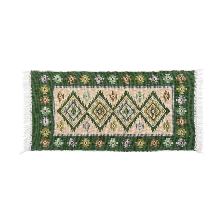 Αμφίπλευρο ανατολίτικο χαλί KILIM 80x150 cm πράσινο/μπεζ