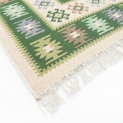 Αμφίπλευρο ανατολίτικο χαλί KILIM 80x150 cm πράσινο/μπεζ