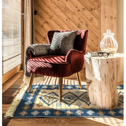 Αμφίπλευρο ανατολίτικο χαλί KILIM 80x150 cm μπλε/μπεζ