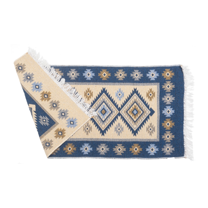 Αμφίπλευρο ανατολίτικο χαλί KILIM 80x150 cm μπλε/μπεζ