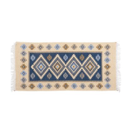 Αμφίπλευρο ανατολίτικο χαλί KILIM 80x150 cm μπλε/μπεζ