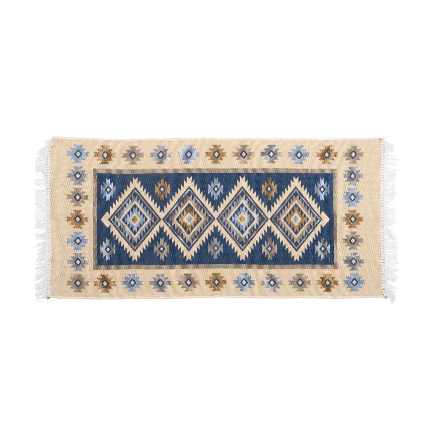 Αμφίπλευρο ανατολίτικο χαλί KILIM 80x150 cm μπλε/μπεζ