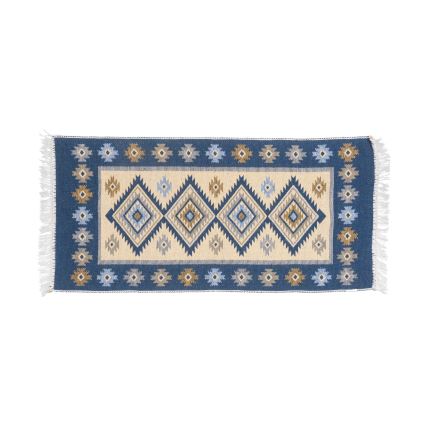 Αμφίπλευρο ανατολίτικο χαλί KILIM 80x150 cm μπλε/μπεζ