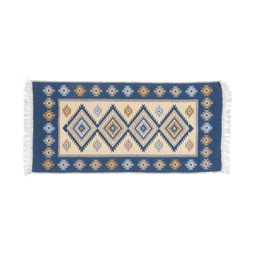 Αμφίπλευρο ανατολίτικο χαλί KILIM 80x150 cm μπλε/μπεζ
