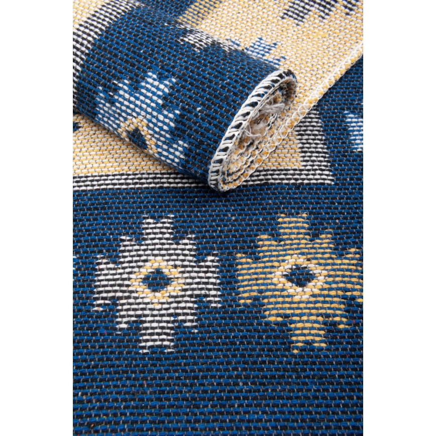 Αμφίπλευρο ανατολίτικο χαλί KILIM 80x150 cm μπλε/μπεζ