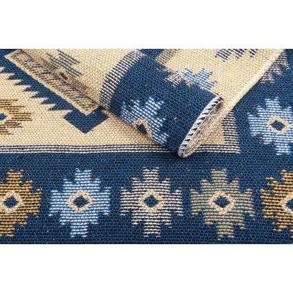 Αμφίπλευρο ανατολίτικο χαλί KILIM 80x150 cm μπλε/μπεζ