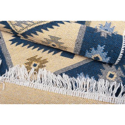 Αμφίπλευρο ανατολίτικο χαλί KILIM 80x150 cm μπλε/μπεζ