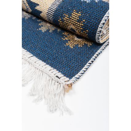 Αμφίπλευρο ανατολίτικο χαλί KILIM 80x150 cm μπλε/μπεζ