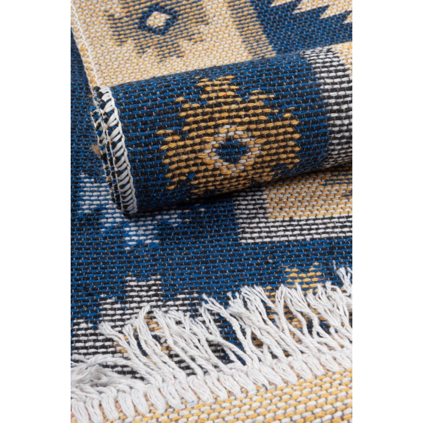 Αμφίπλευρο ανατολίτικο χαλί KILIM 80x150 cm μπλε/μπεζ