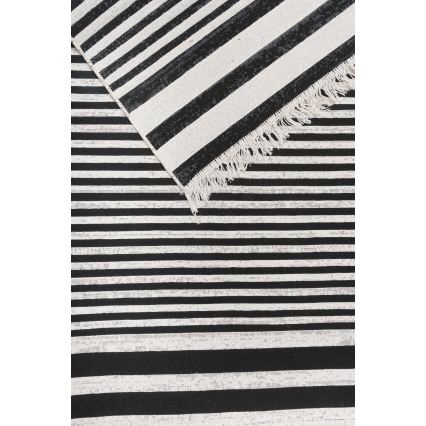 Αμφίπλευρο χαλί KILIM GOLD 80x150 cm μαύρο/λευκό