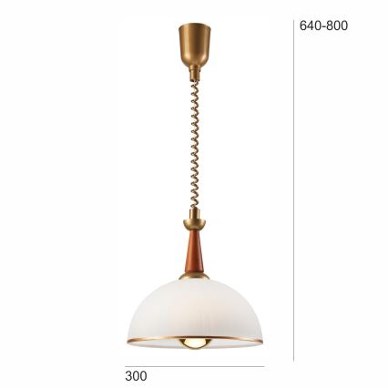 Αναδιπλούμενος πολυέλαιος CHIARA 1xE27/60W/230V σκούρο καφέ/οξιά