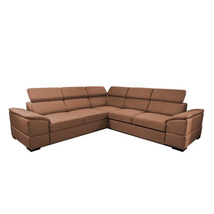 Αναστρέψιμος γωνιακός καναπές-κρεβάτι με χώρο αποθήκευσης GRANADA, καφέ