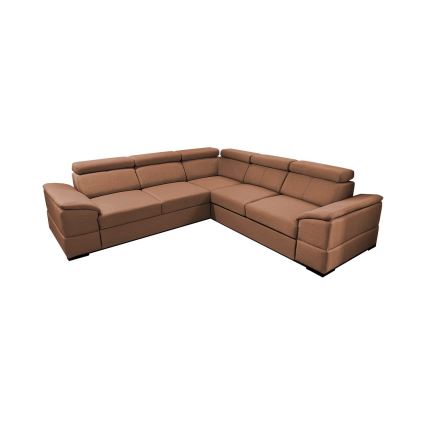 Αναστρέψιμος γωνιακός καναπές-κρεβάτι με χώρο αποθήκευσης GRANADA, καφέ