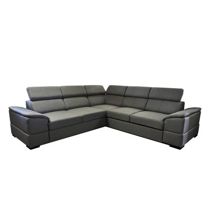 Αναστρέψιμος γωνιακός καναπές-κρεβάτι με αποθηκευτικό χώρο GRANADA σκούρο γκρι
