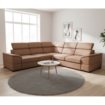 Αναστρέψιμος γωνιακός καναπές-κρεβάτι με χώρο αποθήκευσης GRANADA, καφέ