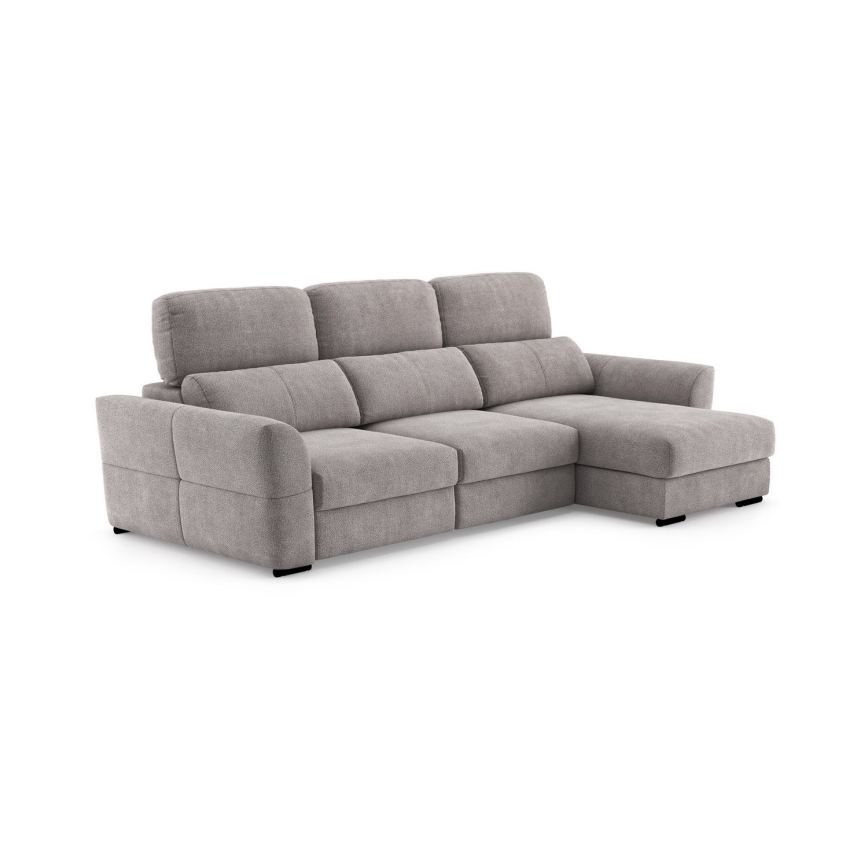 Αναστρέψιμος τριθέσιος γωνιακός καναπές-κρεβάτι με αποθηκευτικό χώρο TRENTO taupe