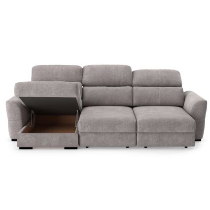 Αναστρέψιμος τριθέσιος γωνιακός καναπές-κρεβάτι με αποθηκευτικό χώρο TRENTO taupe