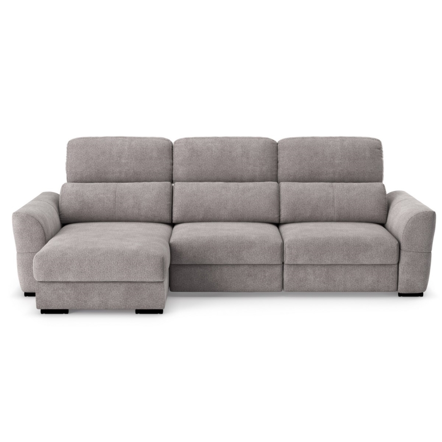 Αναστρέψιμος τριθέσιος γωνιακός καναπές-κρεβάτι με αποθηκευτικό χώρο TRENTO taupe