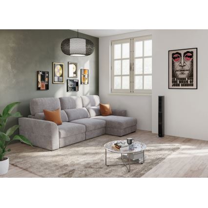 Αναστρέψιμος τριθέσιος γωνιακός καναπές-κρεβάτι με αποθηκευτικό χώρο TRENTO taupe