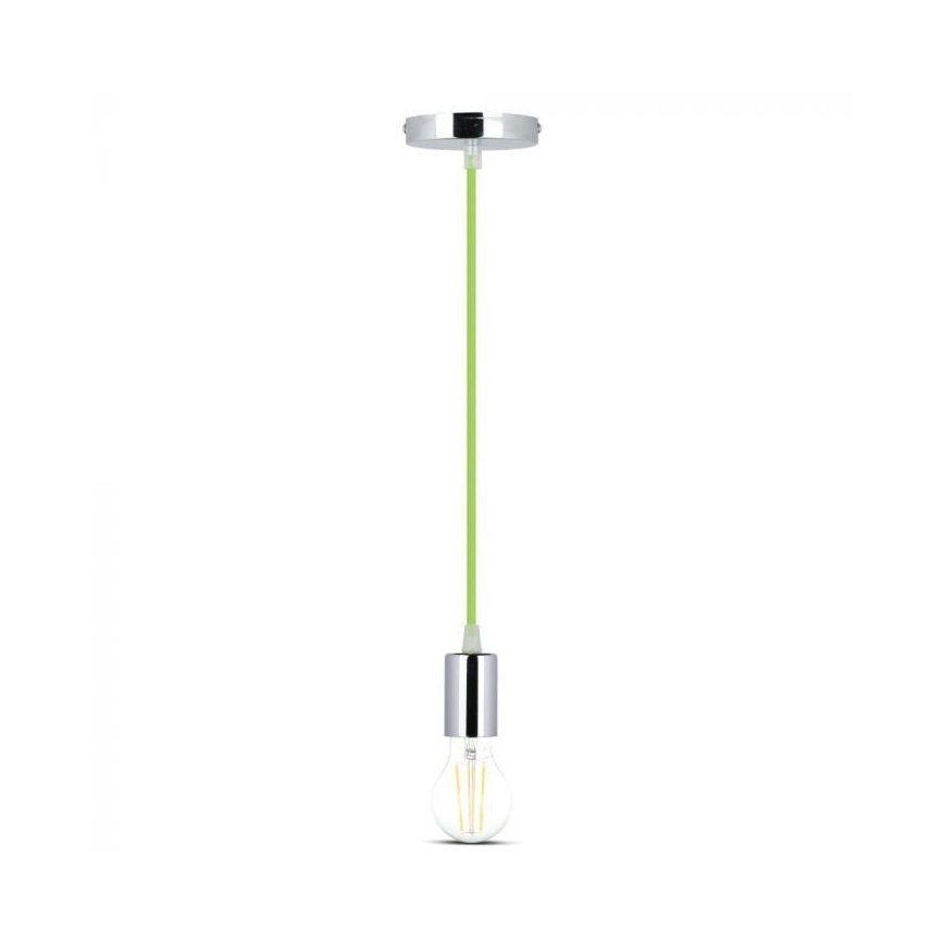 Ανάρτηση με ροζέτα και ντουί 1xE27/60W/230V πράσινο/γυαλιστερό χρώμιο