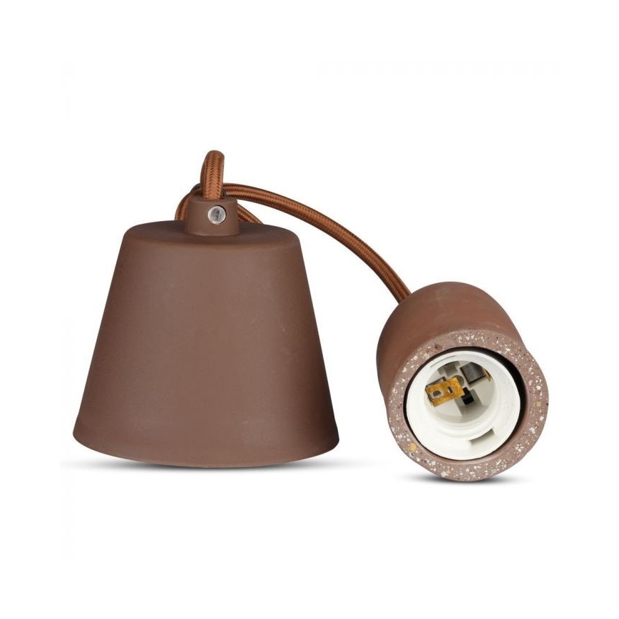 Ανάρτηση με ροζέτα και ντουί 1xE27/60W/230V τσιμέντο/καφέ