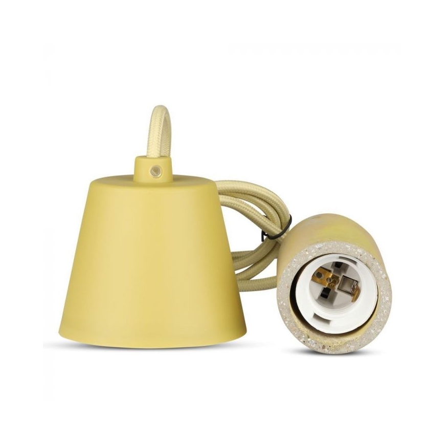 Ανάρτηση με ροζέτα και ντουί 1xE27/60W/230V τσιμέντο/κίτρινο