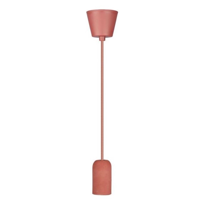 Ανάρτηση με ροζέτα και ντουί 1xE27/60W/230V τσιμέντο/κόκκινο