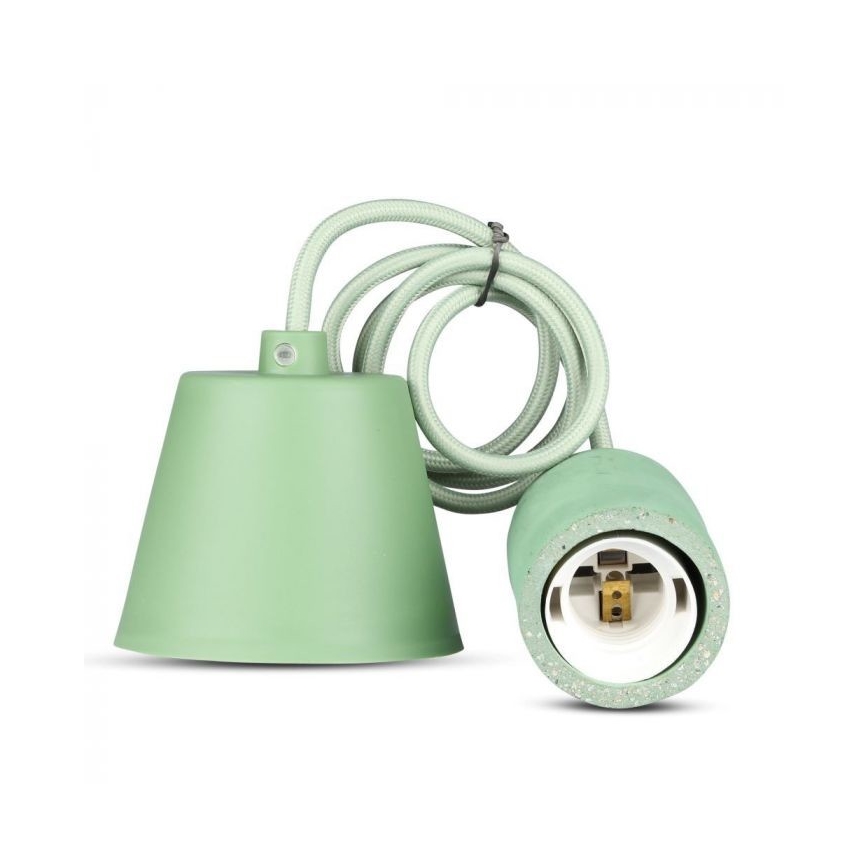 Ανάρτηση με ροζέτα και ντουί 1xE27/60W/230V τσιμέντο/πράσινο